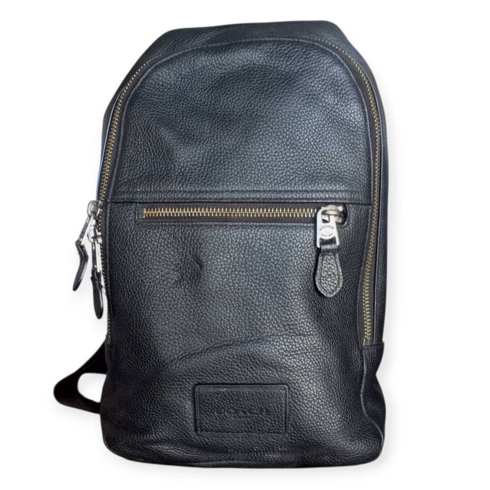 Coach Campus Pack In Pebble Leather Black EUC - Picture 2 of 12